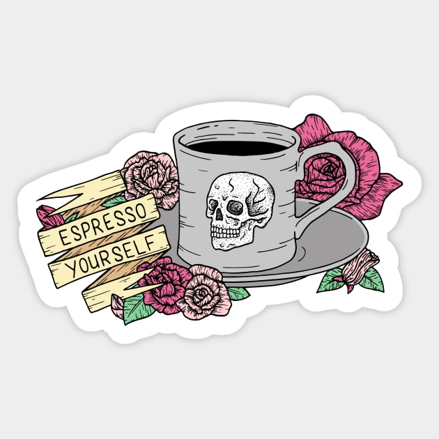 Espresso Yourself - Coffee Illustration Sticker by bblane